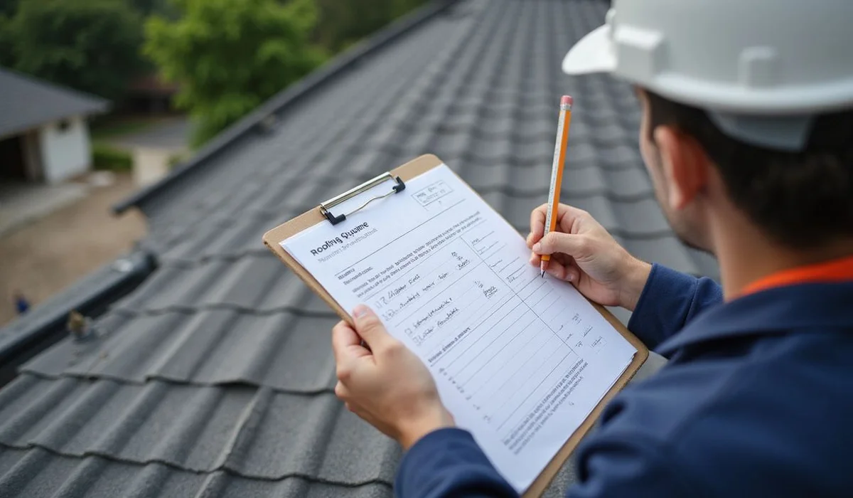 Detailed written roofing quote with scope, materials and pricing