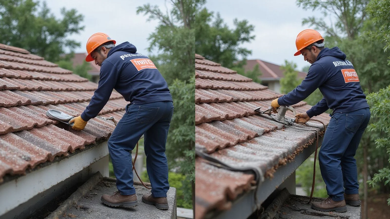 Localised roof repair beside a full roof replacement