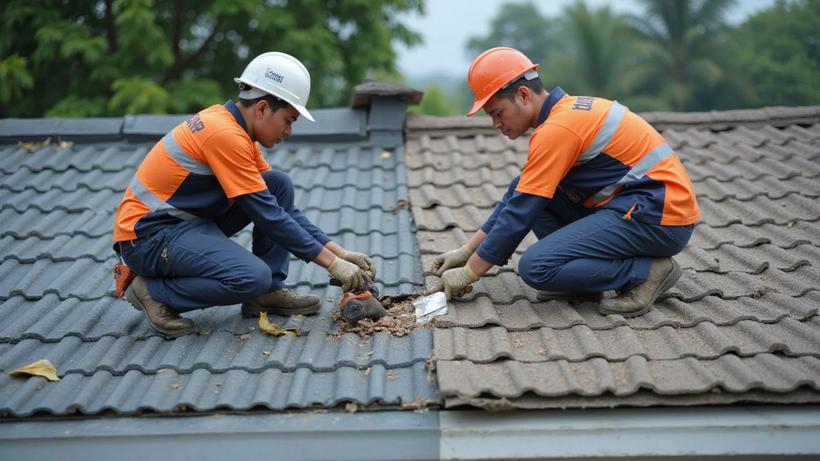 Targeted roof patch repair beside a full re-roofing project